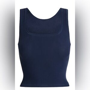 SKIMS cotton rib tank  color navy size small